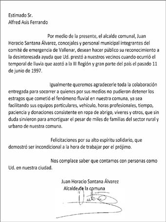Reconocimiento Oficial Ilustre Municipalidad de Vallenar